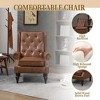 Airsurfer Wood Frame Armchair, Modern Accent Chair Lounge Chair with Sturdy Wood Legs for Living Room Bedroom, PU - 3 of 4