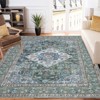 Washable Oriental Area Rug with Vintage Floral Print, Stain-Resistant, Non-Slip Rubber Backing for Living Room, Bedroom, Dining, Home & Office Use - 4 of 4