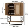 Rattan Bathroom Wall Cabinet Boho Over Toilet Storage with Arched Rattan Doors Modern Cabinet Adjustable Shelves - 2 of 4