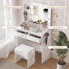Vanity Desk with Mirror and Lights, Makeup Vanity with Power Outlet & Cushioned Stool - 2 of 4