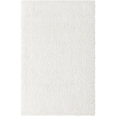 Alpine Bliss 5'3" x 8' White Synthetic Shag Area Rug