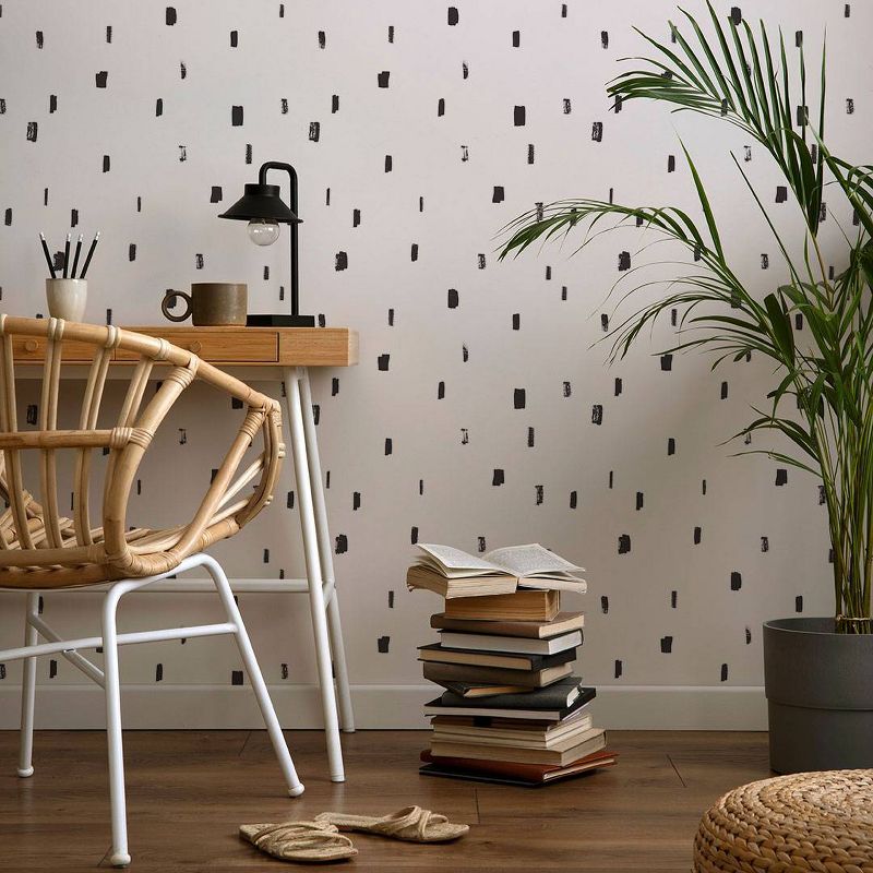 Tempaper &#38; Co Brushmarks Removable Peel and Stick Wallpaper, Ink Spots, 28&#39;, 4 of 7