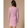 INSPIRE CHIC Women's Tweed Long Sleeves Square Neckline Knee Length Dresses - 3 of 4
