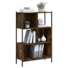 vidaXL Bookcase - Engineered Wood Cube Storage Shelf in Smoked Oak Finish - 4 of 4