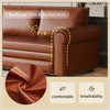 JOYRACER 93.7'' Faux Leather King Sleeper Sofa Bed, 3-in-1 Convertible Couch with Nailhead Trim & Rolled Arms for Living Room, Apartment & Office - 4 of 4