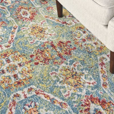 Turquoise Multicolor 8' x 10' Medallion Synthetic Area Rug