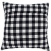 Saro Lifestyle Buffalo Plaid Holly Pillow - Down Filled, 18" Square, Black/White - 2 of 2