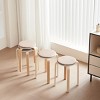 FURNIinspire Dining Chairs Set Of 4 Dining Chair Stackable Stools, Round Backless Chairs, Modern Dining Room Chair, Brown, 11.81"*11.81"*15.74" - 2 of 4