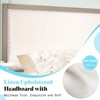 AMERLIFE Upholstered Solid Wood Bed Frame with Linen Headboard & Footboard Nailhead Trim - 4 of 4