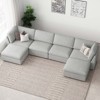 Belffin U-Shaped 6-Seater Chenille Sectional - Modular Sofa with Storage Ottoman & Convertible Design - 3 of 4
