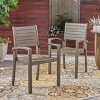 Outdoor Patio Acacia Wood Dining Chairs Set Of 2,Slatted Design Armrests Dining Chair,Wooden Garden Kitchen Dining Chair-Coolbibila - 2 of 4