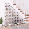 SONGMICS Shoe Rack - Space-Saving 28-Slot Plastic Shoe Storage Organizer Transparent - 4 of 4
