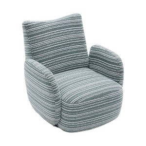 Lyngins Swivel Accent Chairs with Sand-rimmed Fabric,Upholstered Swivel Reading Chairs,Striped Boucle Sofa Chairs for Bedroom,Living Room - 1 of 4
