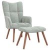 vidaXL Relaxing Chair with a Stool Light Gray Velvet - 2 of 4