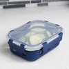 Michael Graves Design Rectangle Medium 21 Ounce High Borosilicate Glass Food Storage Container with Plastic Lid, Indigo - image 3 of 4