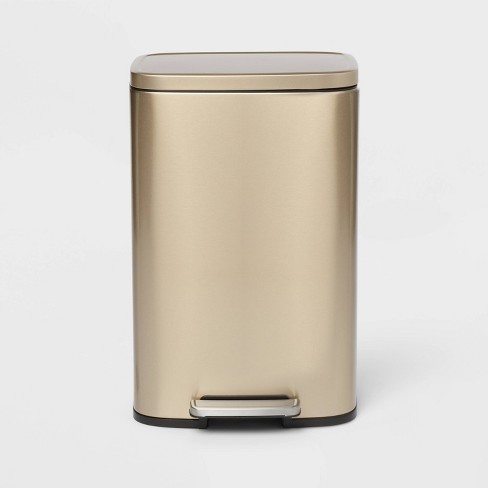 45l Rectangle Stainless Steel Step Trash Can Gold - Brightroom 