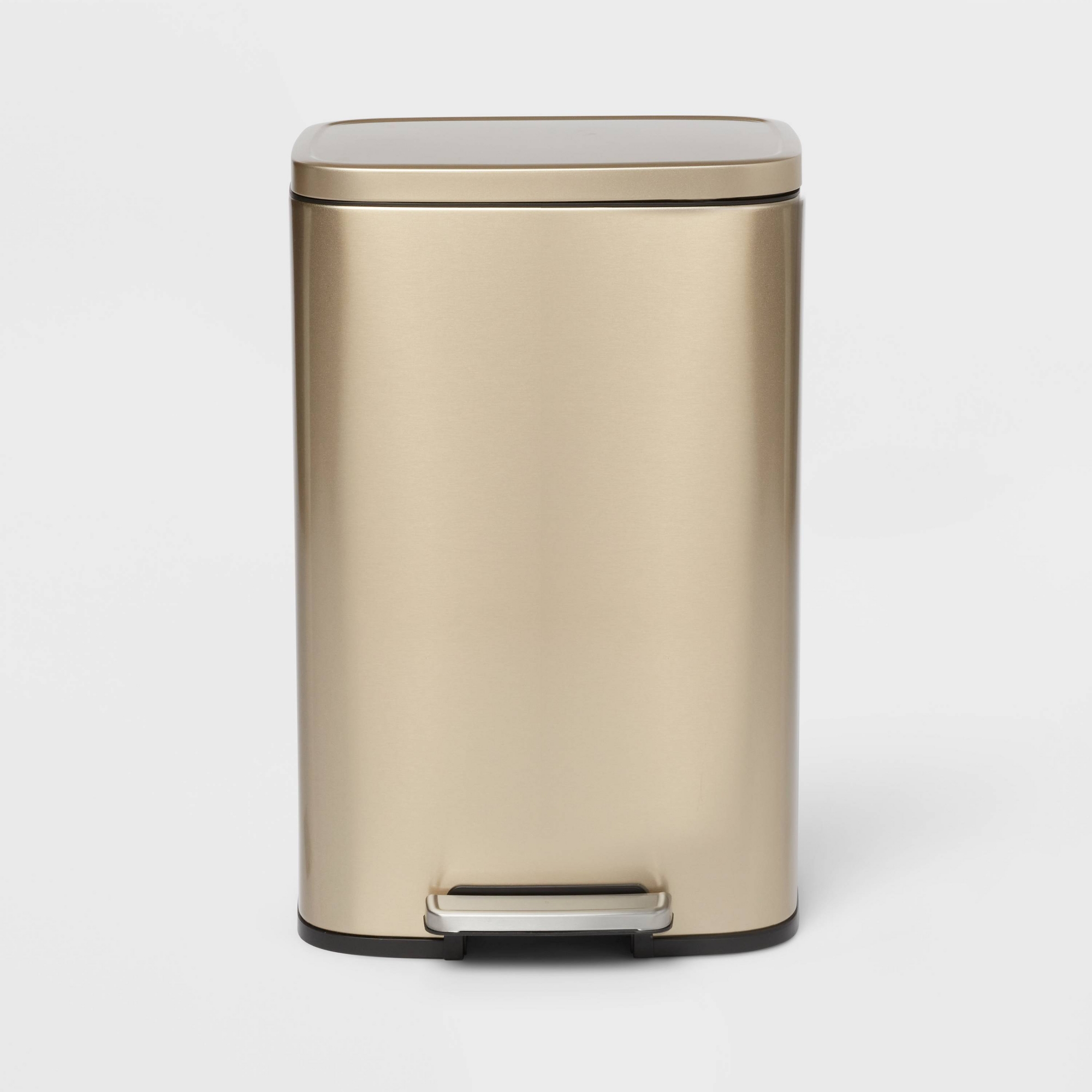 45L Rectangle Stainless Steel Step Trash Can Gold - Brightroom™