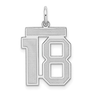 Black Bow Jewelry Sterling Silver, Jersey Collection, Medium Number 18 Pendant - 1 of 4