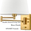 Claxy Beige Wall Sconces Set of Two Plug-in Wall Lamp Swing Arm Wall Lights - 2 of 4
