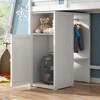 Twin Loft Bed, Solid Wood Twin Size Loft Bed Frame With Wardrobe, Storage Shelves, Ladder, Guardrails, Underneath Space For Boys Girls Teens - 4 of 4