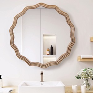 Spassway 24" x 24" Versatile Decorative Mirror Wall Art for Bathroom Living Room Bedroom Entryway Office Home Office Decor Antique Natural Available - 1 of 4