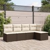 vidaXL 5 Piece Patio Sofa Set with Cushions Brown and Cream Poly Rattan - Without Table - 2 of 4