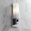 Possini Euro Design Midtown Modern Wall Light Sconce Chrome Hardwire 4 1/2" Fixture Rectangular White Glass for Bedroom Bathroom Vanity Reading House - 2 of 4