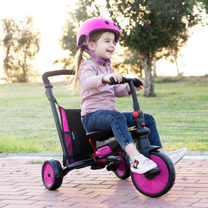 smarTrike STR3 Folding Toddler Tricycle with Stroller Certification 6-in-1 Multi-Stage Trike - Pink - 1-3 Years, 4 of 8