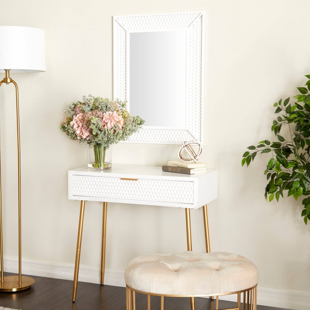 Photos - Coffee Table Set of 2 Contemporary Wood Console Tables with Mirror White - Olivia & May