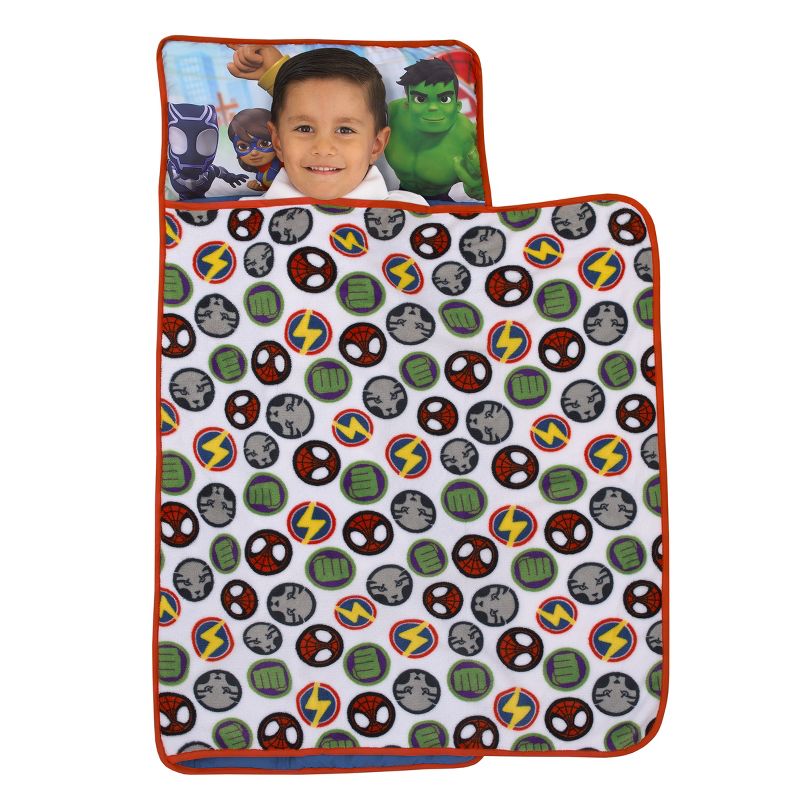 Marvel Spidey and His Amazing Friends Blue, Red, Yellow, and Green, Team Up Toddler Nap Mat, 3 of 8