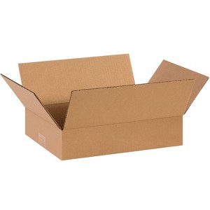 Box Partners Flat Corrugated Boxes 14" x 10" x 3" Kraft 25/Bundle 14103 - 1 of 4