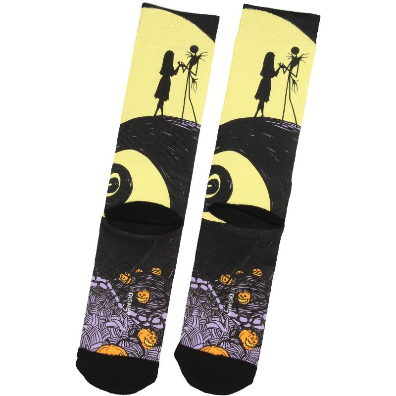 Nightmare Before Christmas Jack Skellington And Sally Adult Crew Socks 1 Pair Multicoloured, 2 of 4