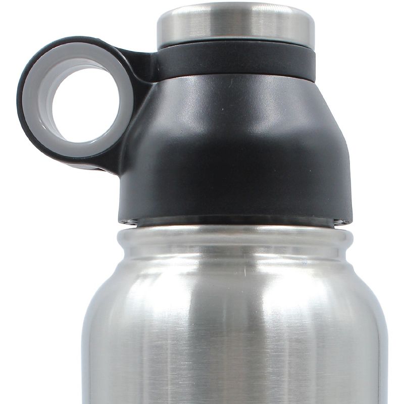 Brentwood Stainless Steel Vacuum-Insulated Water Bottle (0.9 L; Black/Silver), 4 of 6
