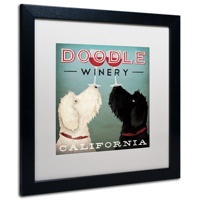 Trademark Fine Art -Ryan Fowler 'Doodle Wine' Matted Framed Art