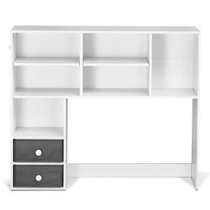 VEVOR Desktop Bookshelf, 3-Tier Desktop Storage Organizer, 37" x 10" x 31.1" Office Storage Rack Wood Display Shelf, Desktop Bookshelf Hutch, White - 1 of 4
