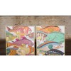 Wall Art – Acrylic Painting Set of Two Fish, Gold Framed Handpainted Canvas by Kalalou - 2 of 3