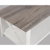 White Brown 3-Piece Set Table Top Cocktail Rectangular Coffee Table and Two Matching Square End Tables Living Room Wooden Furniture - 3 of 4