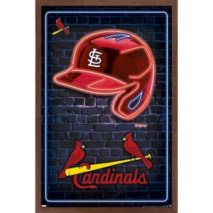 Trends International MLB St. Louis Cardinals - Neon Helmet 23 Framed Wall Poster Prints - 1 of 4