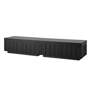 Gulches Black TV Stand Entertainment Center Fits TVs up to 80 in with Arched Drawers Free Combination MDF Cabinet - 1 of 4