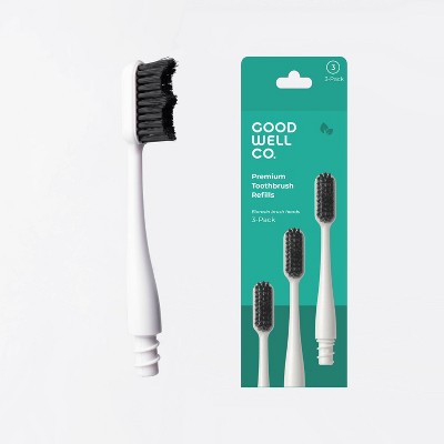 Goodwell Premium Sustainable Bioplastic Toothbrush Refill - 3pk