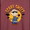 Women's - Peanuts - Scary Sweet Lightweight French Terry Wide Neck Long Sleeve Shirt - 2 of 4