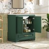 30"W Bathroom Vanity with Ceramic Sink, Bathroom Sink Cabinet with Drawer & Soft-close Door - ModernLuxe - 2 of 4