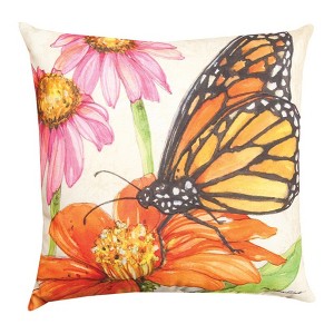 18 Inch Decorative Pillow – Butterfly Meadow Design by Manual Woodworkers and Weavers - 1 of 3
