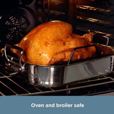 16-Inch Stainless Steel Non-Stick Roasting Pan with Rack