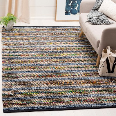Hand-Knotted Blue Rectangular 9' x 12' Area Rug