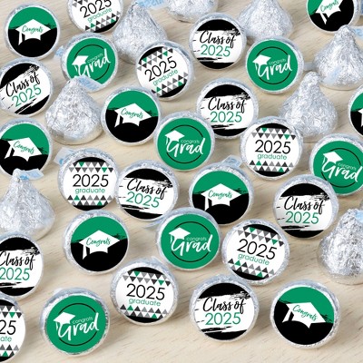 Big Dot of Happiness Green Grad - Best is Yet to Come - 2025 Green Graduation Party Small Round Candy Stickers - Party Favor Labels - 324 Count
