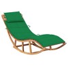 vidaXL Sun Lounger Teak Green Teak wood, Polyester Standard - 2 of 4
