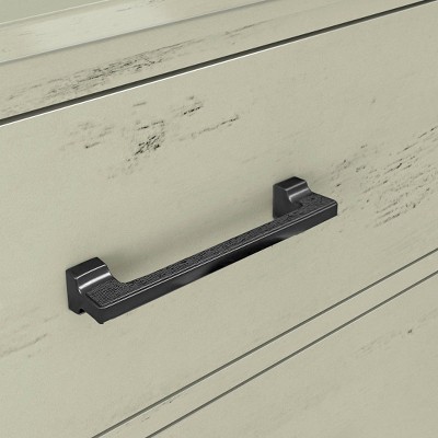 Off-White 32'' 3-Drawer Nightstand with Metal Legs