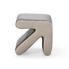 PAGED Creative Arrow Upholstered Ottoman, Modern Velvet Vanity Chair End Table, Entryway Shoe Bench for Living Room, Bedroom, Gray - 3 of 4