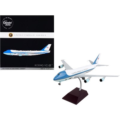 Boeing VC-25 Commercial Aircraft "Air Force One" White and Blue "Gemini 200" Series 1/200 Diecast Model Airplane by GeminiJets